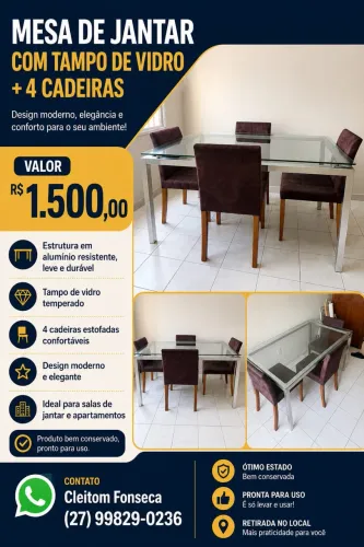 Vende-se mesa de jantar 