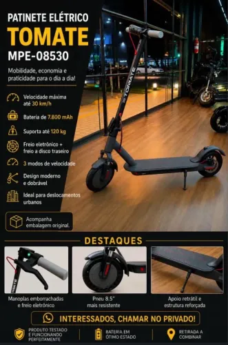 Patinete elétrico Tomate 530 watts