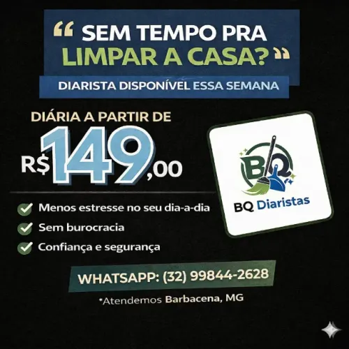 Diaristas em Barbacena, BQ Diaristas