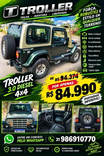 Troller T-4 4X4 3.0 TB Int. Cap. Rígida Diesel 2008