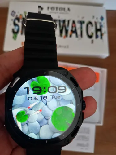 Smartwatch ultra redondo preto