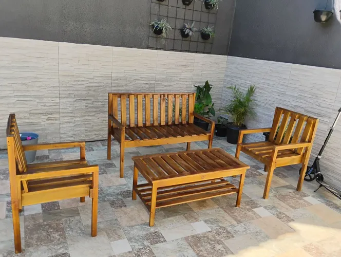 Conjuntos de banco de jardim e mesinha