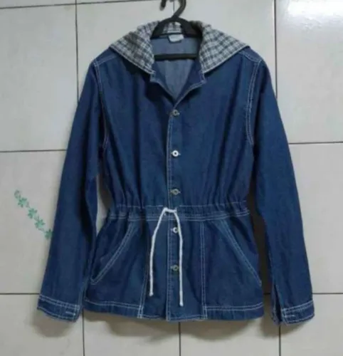 Parka infantil feminina jeans tamanho 14