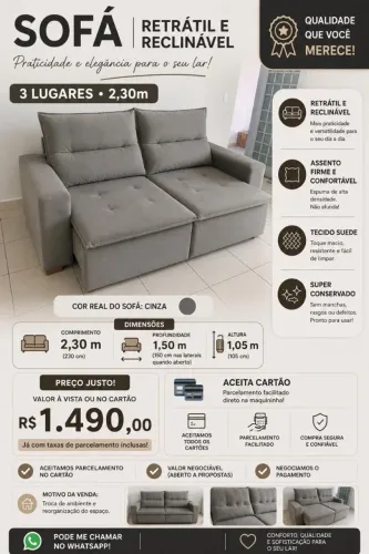 Sofá semi novo