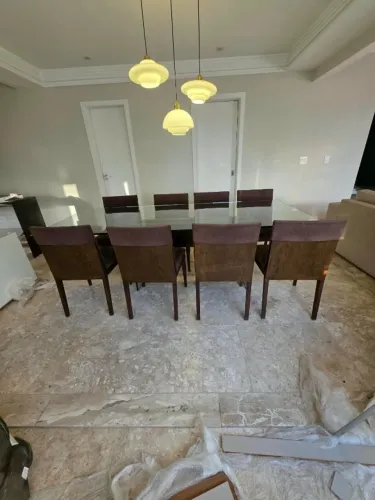 Mesa Jantar Lider Interiores com 8 cadeiras