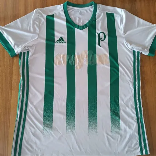 camisa original 2017 palmeiras branca verde listradas palestra tamanho GG adidas