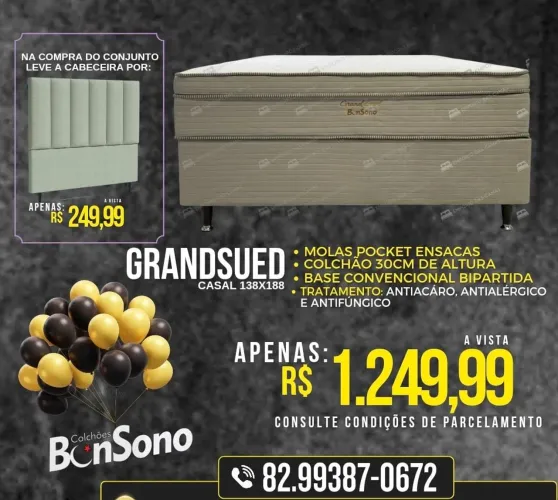 Cama molas ensacadas base e colchão NOVAS