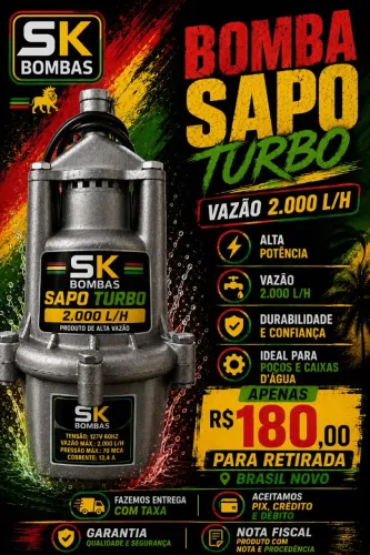 Bomba Submersa SK Turbo 1800 L/H - Promoção