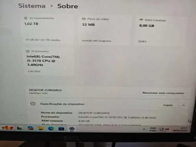 CPU computador DELL