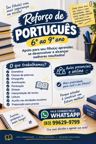Aulas de Reforço Escolar (Português)