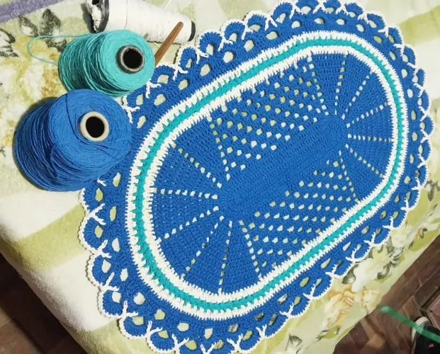 Tapete oval crochê