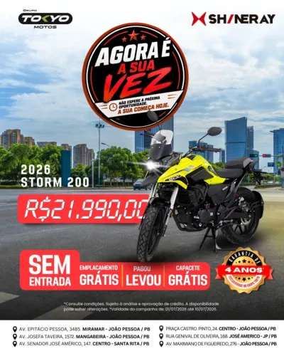 Shineray Storm 200 ABS 2026 - Financiamento Zero Entrada em ate 48x 