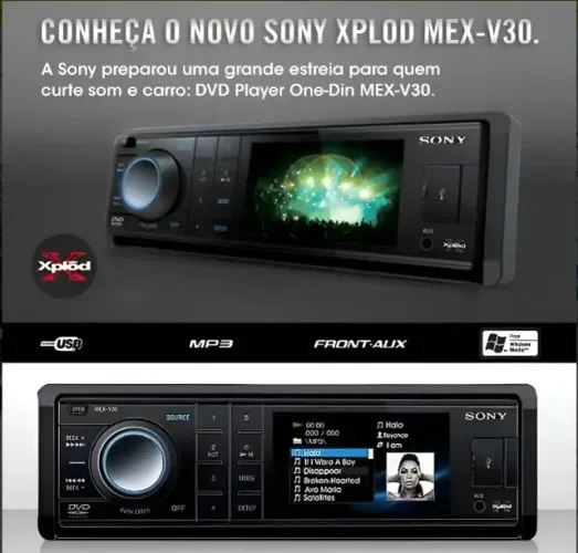 Dvd Automotivo Sony Xplod Mex-v30 + Brinde Adaptador BLUETOOTH USB Auxiliar