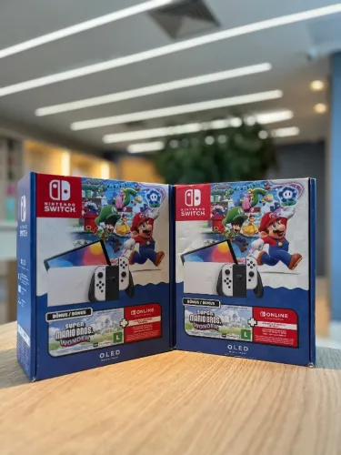 Nintendo Switch com Mario e 3 meses de assinatura - Novo
