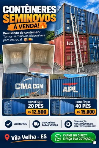 Contêiner Seminovo 20 e 40 Pés - Pronta Entrega | Vila Velha-ES