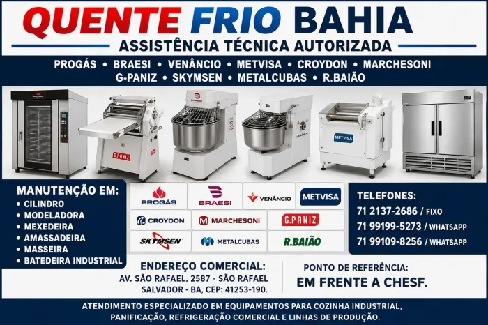 Assistência Técnica Autorizada de Masseiras, Modeladora, Batedeira, Processador, Fornos