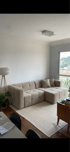 Sofá boucle com chaise estilo modular