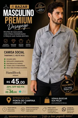 BAZAR MASCULINO PREMIUM, peças originais Preço TOP <br><br>Oportunidade única!<br><br>Peças originais,