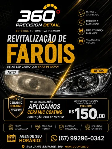 Revitalização/Polimento de Faróis