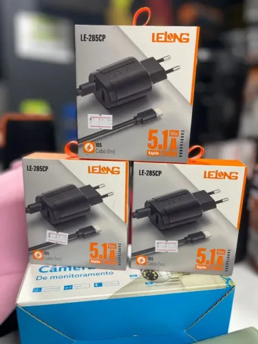 Carregador Lelong carga rápida 5.1 Tipo C, iPhone ou V8