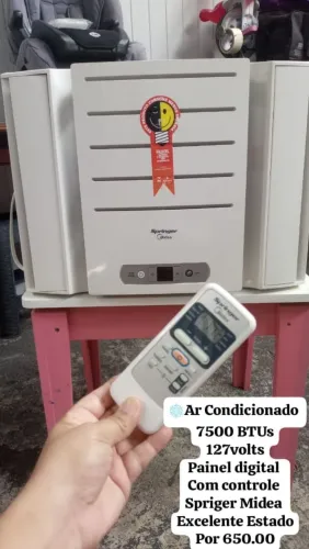 Ar Condicionado 7500 BTUs 127volt controle Spriger Midea Higienizado Pronto Pra Uso ?