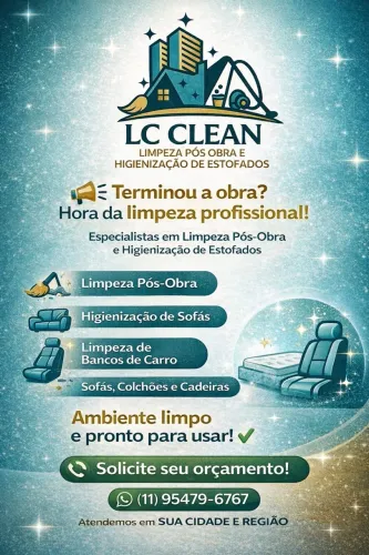 Lcclean limpeza pós obra! Manutenção de vidros e pisos é Higienização em estofados