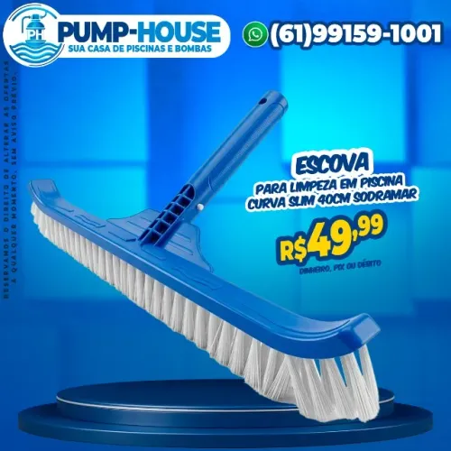 Escova Para Limpeza em Piscina Curva Slim 40CM Sodramar