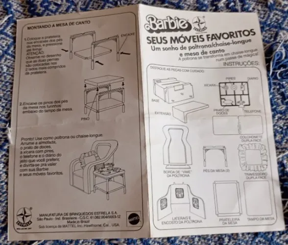 Manual Barbie Seus Móveis Favoritos Estrela Anos 80