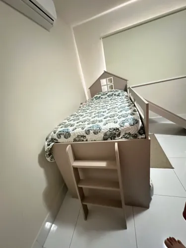 Bicama em MDF com escada e escorregador