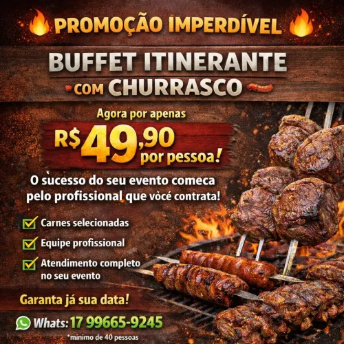 BUFFET ITINERANTE / CHURRASQUEIRO / COZINHEIRA