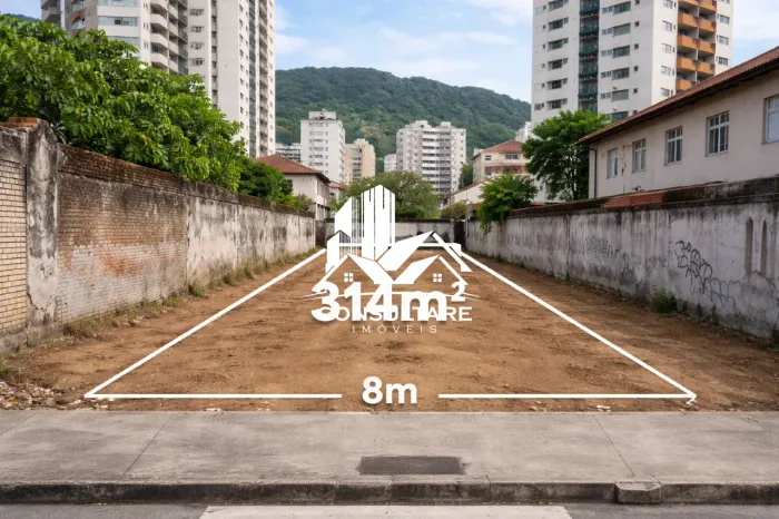 erreno à Venda na Vila Belmiro em Santos com 314m² e Excelente Potencial Comercial