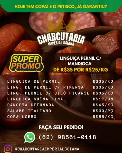 Linguiça I Panceta I Salaminho I Copa Lombo I Carnes defumadas
