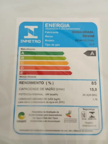 Aquecedor rinnai 15 litros novo na caixa