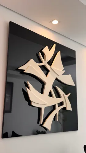 Quadro japonês 3D raríssimo decoração