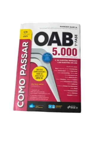 Como Passar na OAB 1ª Fase 5.000 Questões Comentadas Editora Foco