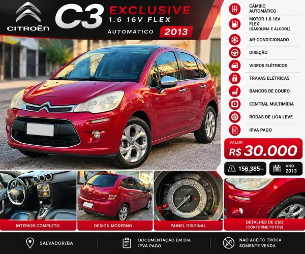 Citroen C3 Excl. 1.6 VTI Flex Start 16V 5P Aut. 2013