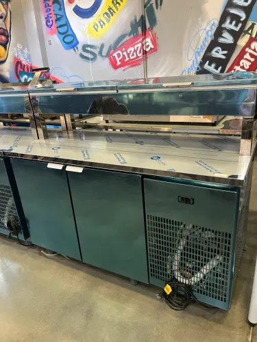 Condimentadora refrigerado 1,50m total inox - pronta entrega