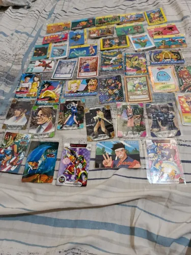 Lote de cartas japonesas antigas, final fantasy, dragon ball, megaman, donkey kong, eyc