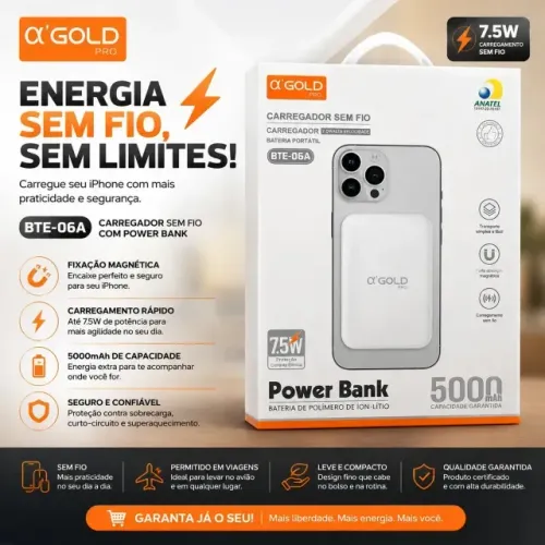 Power bank A' Gold 5000 mAh BTE -06A