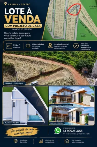 Vendo lote com projeto arquitetônico incluso