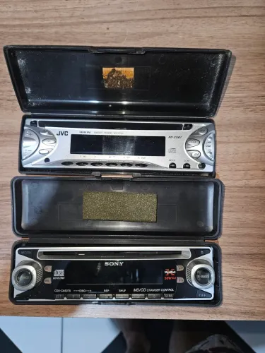 Frente de Rádio Carro Antigo Jvc e Sony Xploid
