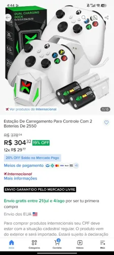 BASE DE CARREGAMENTO XBOX