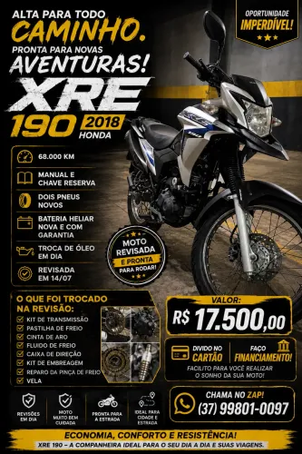 VENDO HONDA XRE 190 2018