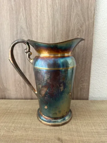 Jarra Rara Eberle Prat Metal Prateado Década 40/50 Clássico Art Nouveau tardio