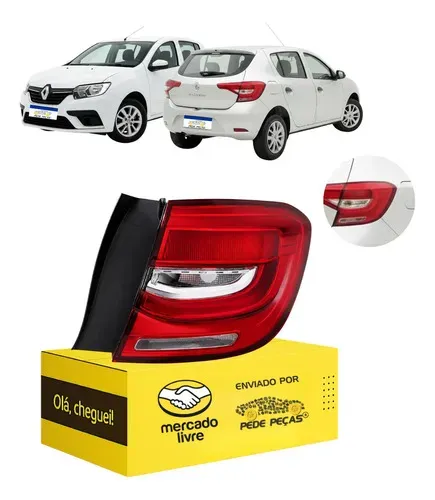 Lanterna Renault Sandero 2020 2021 2022 Canto C/led Ld Direito/passageiro Cristal