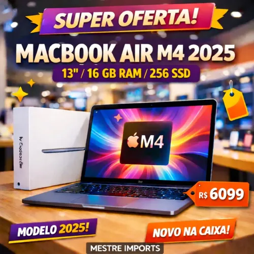 MacBook Air M4 2025 - 16GB RAM - Novo na Caixa - Garantia Apple 