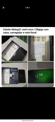 Vende-se Moto g31 na caixa acompanha a nota fiscal um carregador original e uma capinha