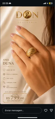 Anel Duna em ouro 18K 750