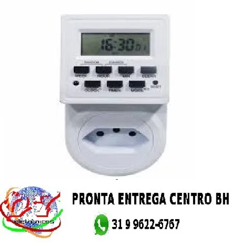 Timer Temporizador Digital Tomada Bivolt 10a Liga e Desliga  Programavel Automação