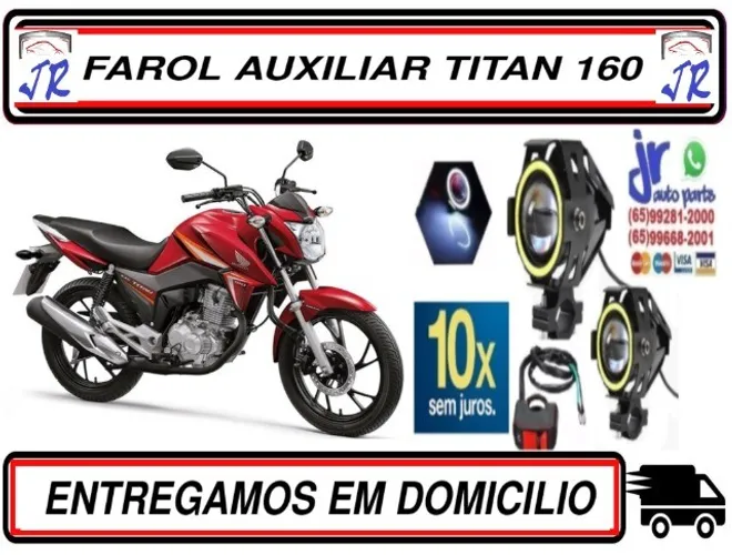 Par Farol de Milha Led Angel Eyes Titan 160 2016